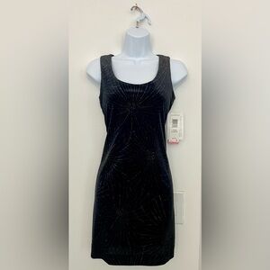 NWT Jessica Howard Black Sleeveless Dress Gold/Silver Sparkle Detail Size 4P